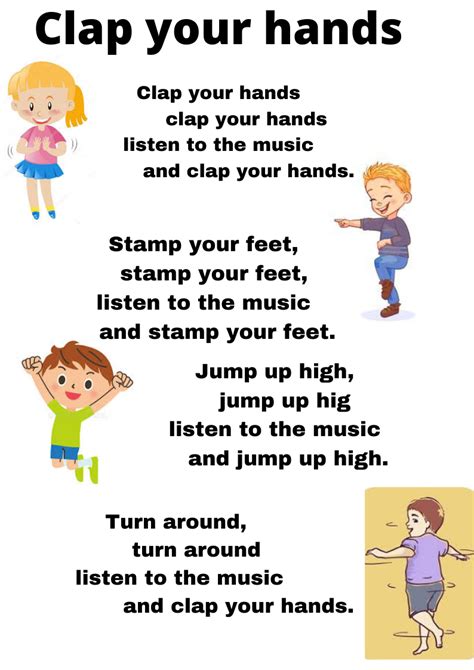 Clap your hands in 2022 | English poems for kids, Kids poems, Rhyming poems for kids