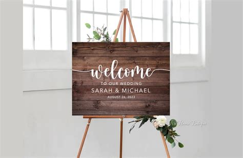 Rustic Wedding Welcome Sign, Rustic Welcome Sign, Country Wedding Sign ...