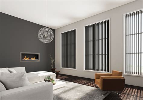 Style Studio vertical blinds in aluminium shimmer graphite. Vertical blinds. Living room blinds ...