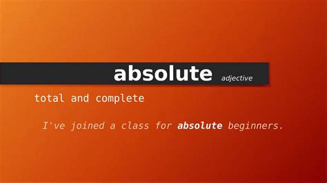 Meaning of absolute , Definition of absolute - YouTube