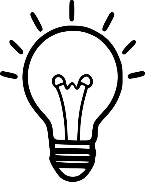 Light Bulb, Black and White Vector illustration 24142860 Vector Art at ...