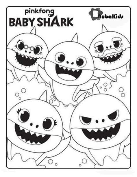 Baby Shark, Mama Shark, Papa Shark, Grandma Shark, and Grandpa Shark are out for a family swim ...