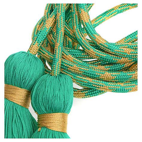 Alb cincture, green and gold color | online sales on HOLYART.co.uk