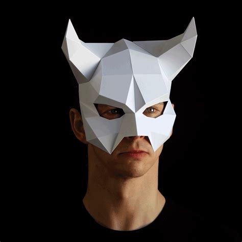 DEVIL Mask - Make your own mask from card with this easy PDF download. Find at https://www.etsy ...