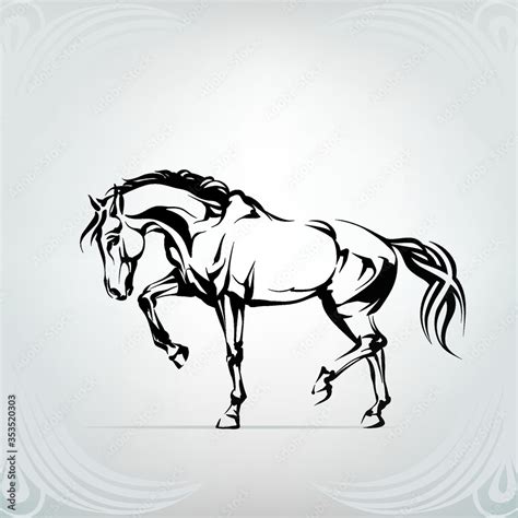 Silhouette of a walking horse Stock Vector | Adobe Stock