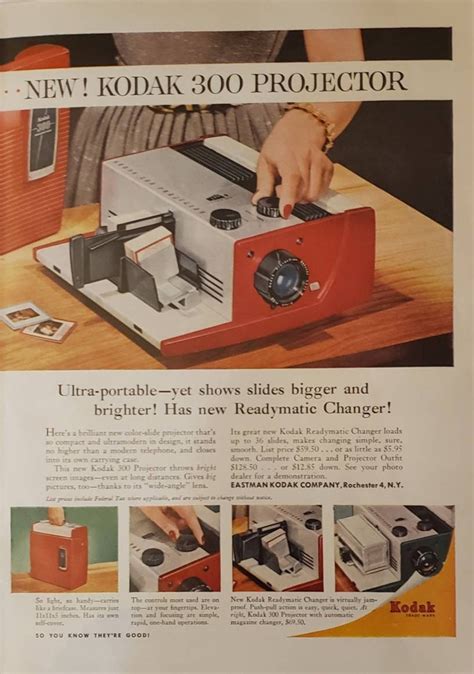 1957 KODAK 300 Color Slide Projector Readymatic Changer Pictures Photography Vintage Print Ad - Etsy