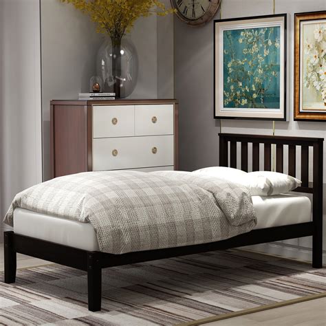 Twin Bed No Box Spring Required, Heavy Duty Platform Bed Frame with ...