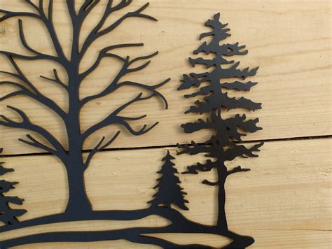 Metal Tree Art Wall Art Decoration Rustic Silhouette - Etsy