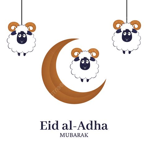 Eid Al Adha Vector Design Images, Eid Al Adha Mubarak Sheep Moon Lamb Kurban, Eid Al Adha, Eid ...