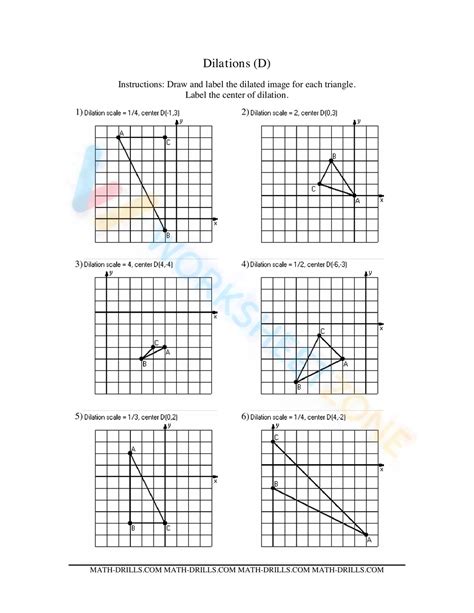 Geometry Worksheet -- Dilations Worksheet - Worksheets Library