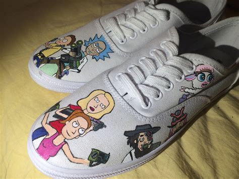 Rick And Morty hand painted Total Rickall shoes WIP | Shoes, Rick and ...