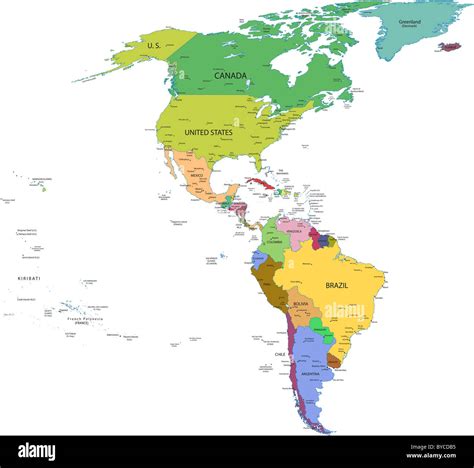 Map Of North And South America With Cities