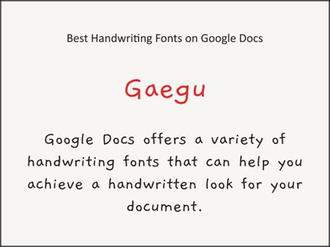 Best Handwriting Fonts on Google Docs