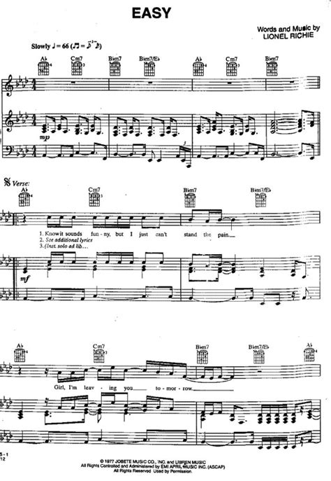 Easy Lionel Richie Piano Sheet Music Pdf - voicefasr