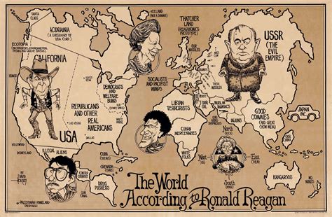 1987 map of “ The World According to Ronald Reagan “ | Amazing maps ...