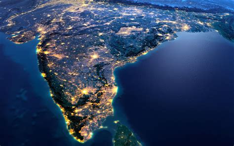 Download wallpapers India, continent, view from space, Earth, planet ...