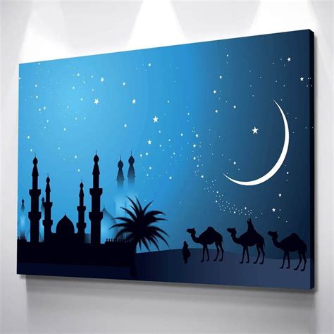 STAR & MOON | CANVAS - 5 Pieces / Small / Gallery Wrap