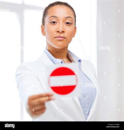 african woman showing stop sign Stock Photo - Alamy