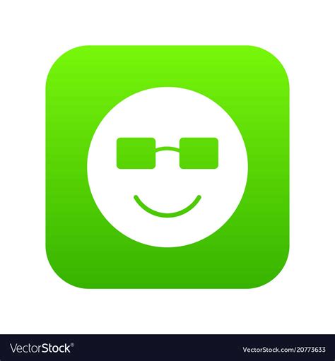 Smiling emoticon digital green Royalty Free Vector Image