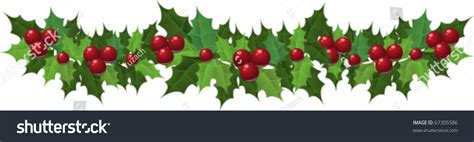 Christmas Holly Garland. Vector Illustration - 67305586 : Shutterstock