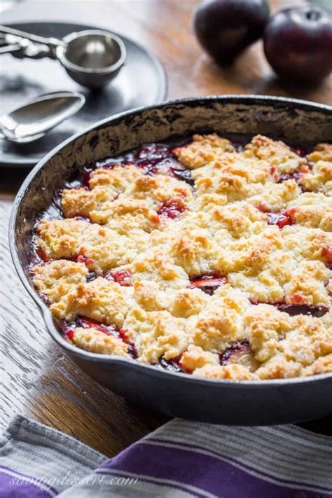 Easy Plum Cobbler - sliced fresh plums topped with a sweet crumbled dough, cobbled together for ...