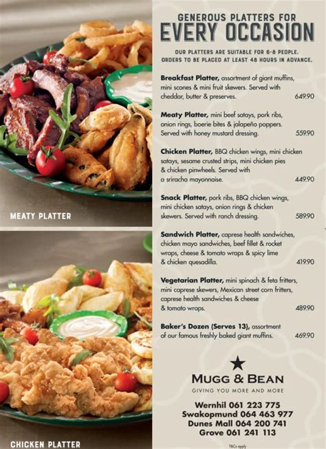 Mugg And Bean Menu With Updated Prices in South Africa 2024 – menu za