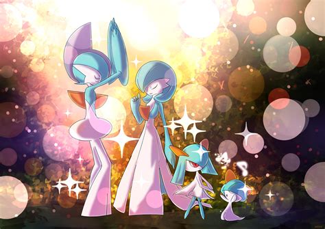 Shiny Ralts Family Dances in the Sunset [Fan Art] : pokemon