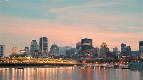 Night City View of the Old Port of Montreal, Montreal, Quebec, Canada ...