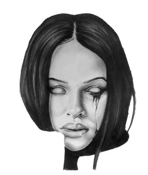 Creepy Girl Drawing by Emma Sandsgard