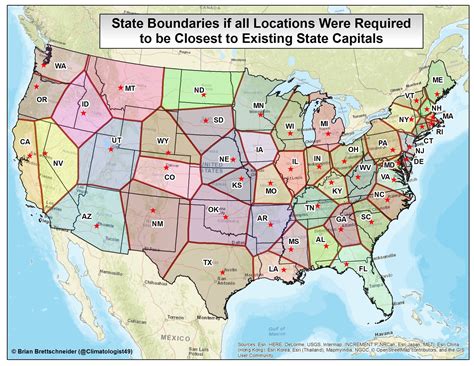 State boundaries if every place is required to be closest to existing state capital [OC ...