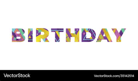 Birthday concept retro colorful word art Vector Image