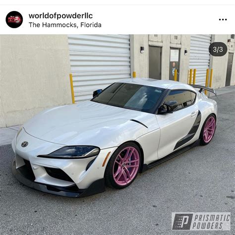 Toyota Supra Wheels Powder Coated in Pearlized Pink | Prismatic Powders