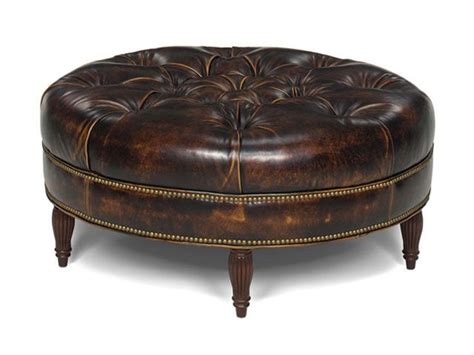 Round Leather Ottomans - Foter