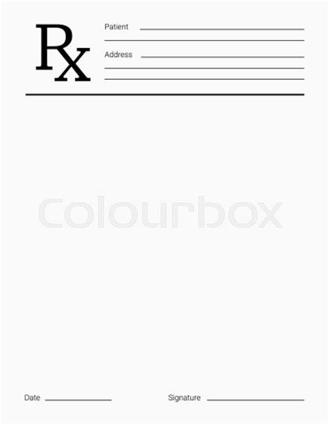 Doctor's Rx pad template. Blank ... | Stock vector | Colourbox