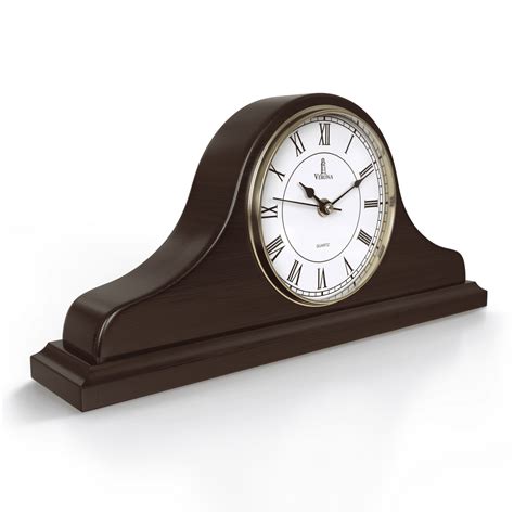 Mantel Clock, Wooden Mantle Clock for Living Room Décor - Silent, Decorative, Solid Wood ...