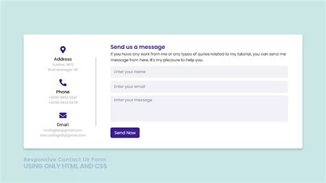 Responsive Contact Us Form in HTML and CSS | Free Code