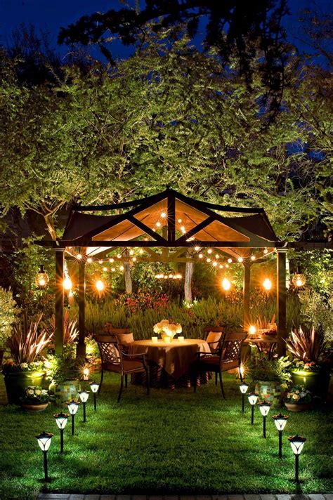 Elegant Well-Lit Backyard Dinner Party Pergola #pergoladesigns | Diy backyard landscaping ...