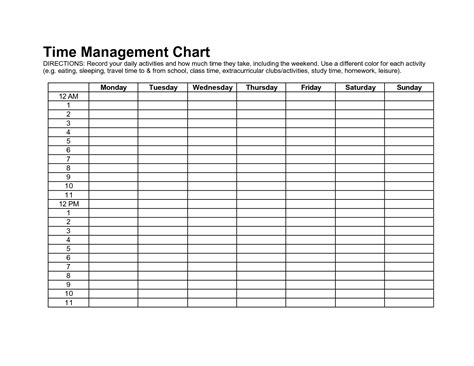 Time Management Schedule Template – task list templates