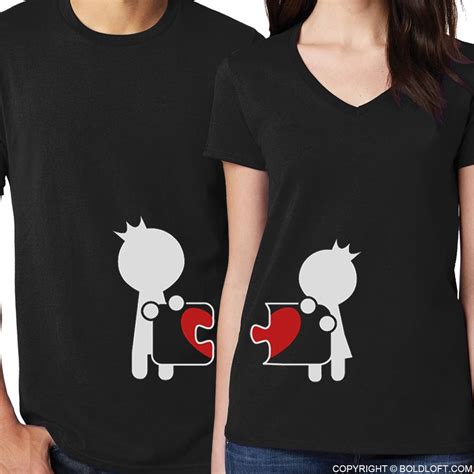 Complete My Heart His & Hers Matching Couple Shirts Black – BOLDLOFT