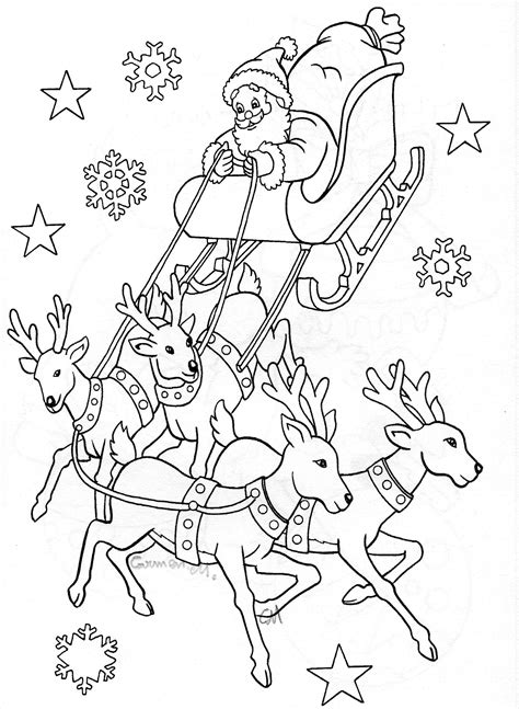 ️Santa Sleigh Coloring Page Free Download| Goodimg.co