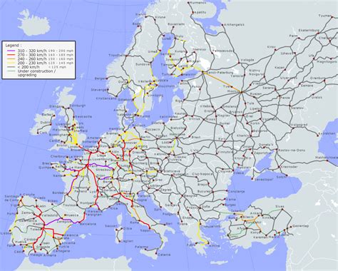 Europe Train System Map