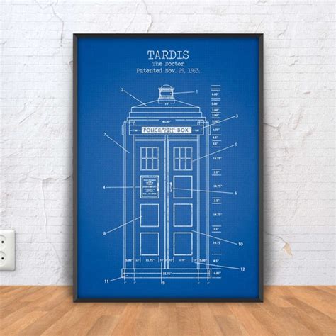 TARDIS poster tardis printable tardis blueprint tardis