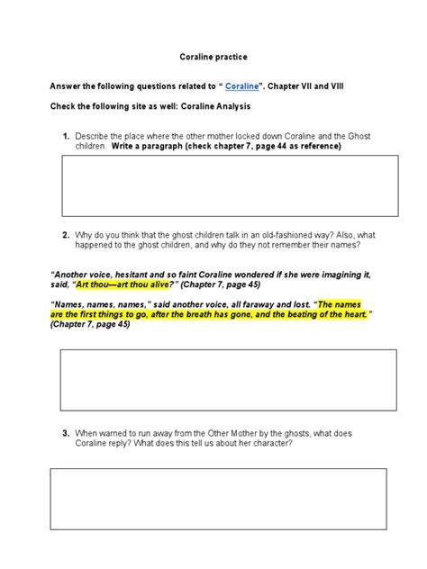 Analysis of "Coraline | PDF