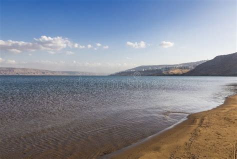 Sea of Galilee with the Mountains of Jordan on the Horizon Stock Photo - Image of lake ...