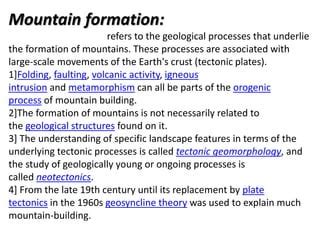 “THE FORMATION OF MOUNTAINS AND THERE TYPES ” | PPT