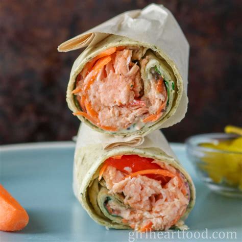 Salmon Wrap With Creamy Honey Mustard Sauce | Girl Heart Food®