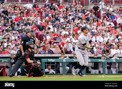 New York Yankees' Aaron Judge (99) watches his solo home run against ...