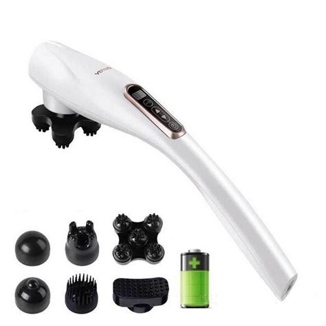 Wireless handheld electric massager 12 modes 10 levels rechargeable ...