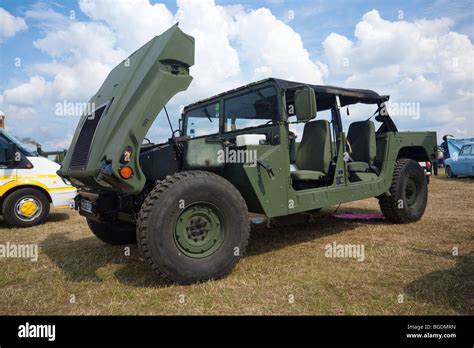 military Humvee vehicle on display at car show in UK Stock Photo ...