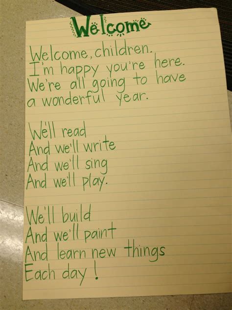 Welcome poem-first day of school | Welcome poems, Poems about school, Welcome to school